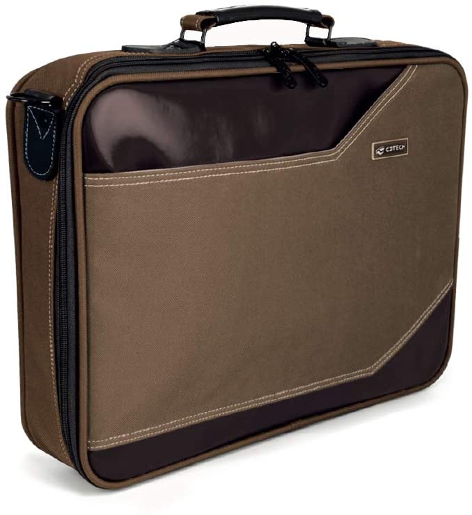Maleta em tons de marrom para notebook