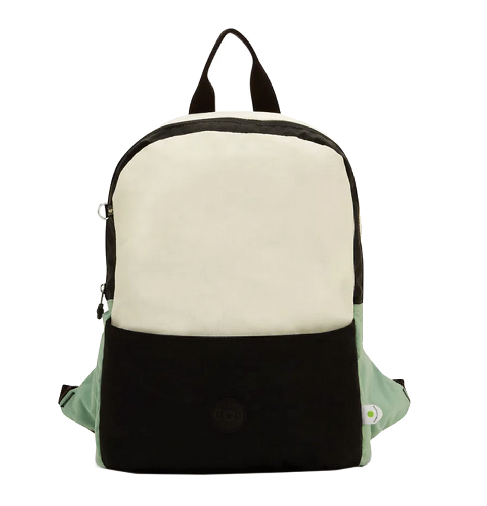 Mochila nas cores verde &aacute;gua, preto e branco