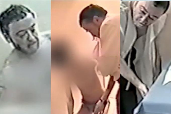 Design sem nome – 2022-02-24T181319.203 Imagens mostram homem grisalho em câmeras de segurança. No centro, ele ao lado de uma criança, ela de cueca.