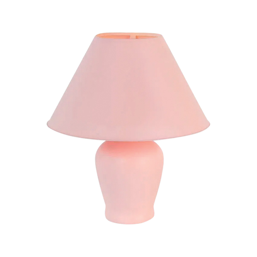 Lumin&aacute;ria de mesa simples rosa beb&ecirc;