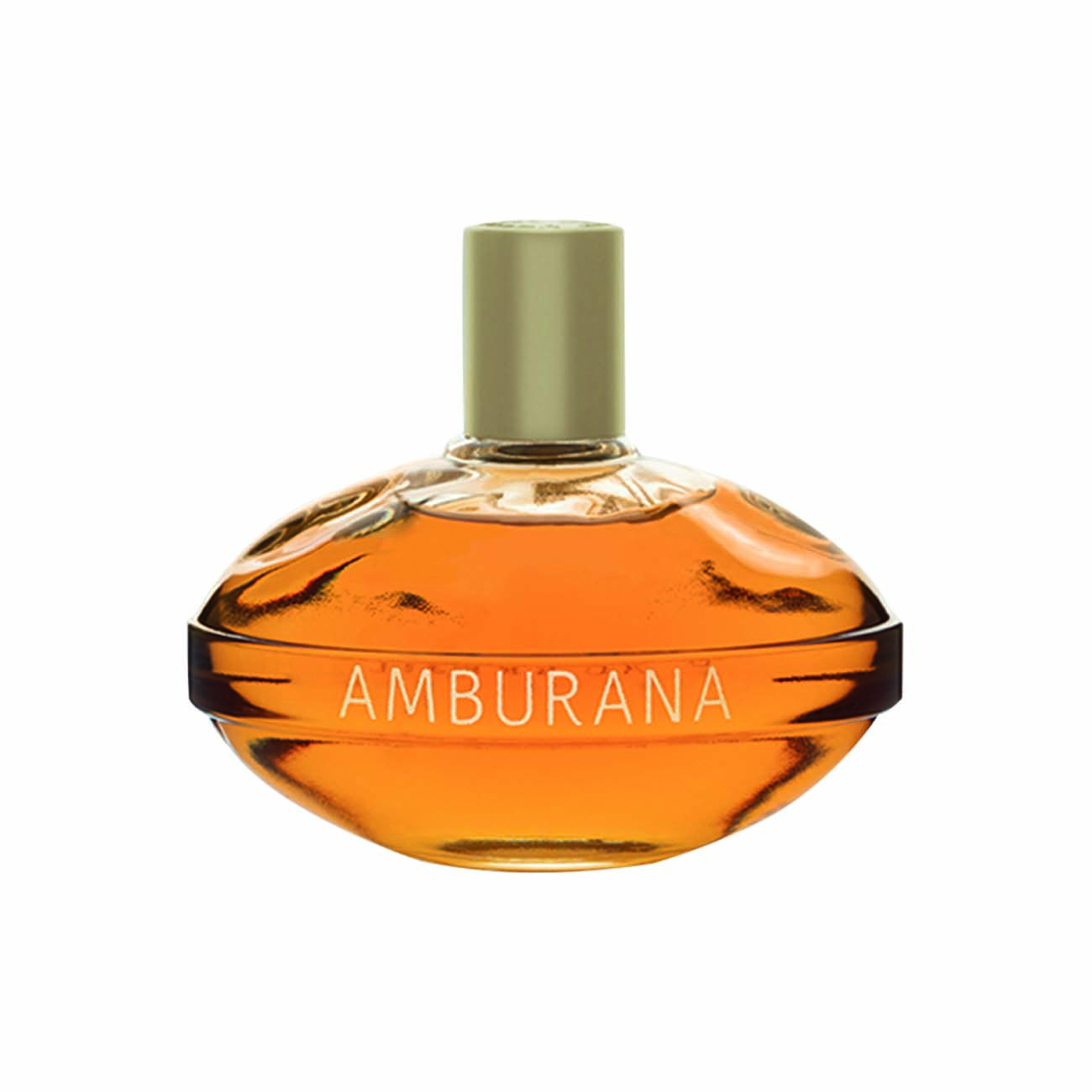 Col&ocirc;nia de frasco marrom em formato oval e tampa dourada