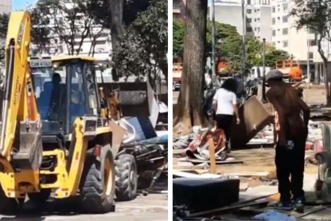 Prefeitura usa até tratores para desfazer barracas na nova Cracolândia