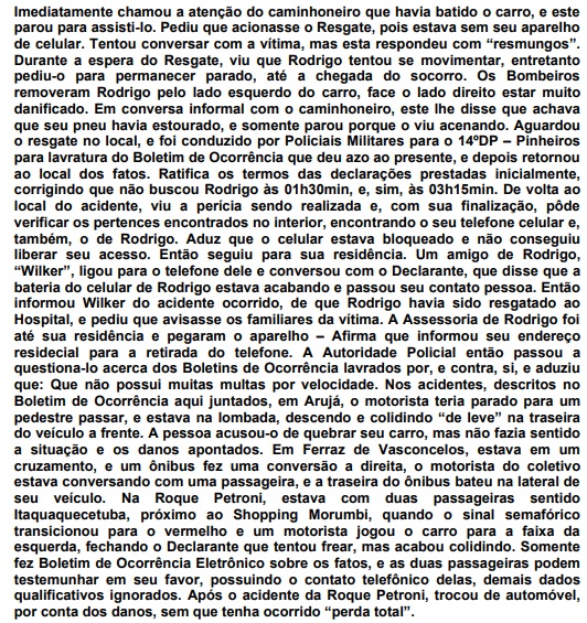 Kaique_3 Imagem mostra depoimento de Kaique Faustino