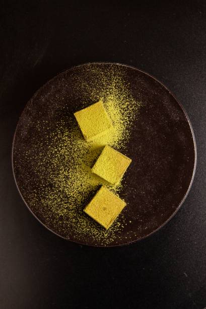 Trufa namatchá: chocolate branco com toque de chá-verde Trufa namatchá: chocolate branco com toque de chá-verde