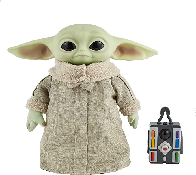 Yoda Figura de ação do Mestre Yoda bebê com controle remoto colorido ao lado