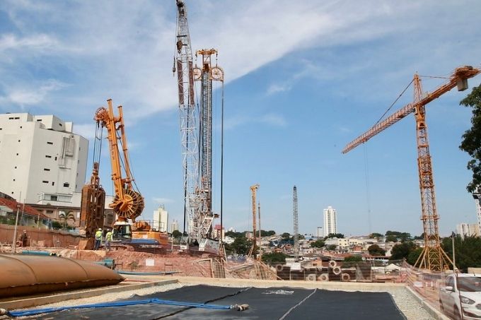 Área de trabalho da futura estação Anália Franco da linha 2-Verde do Metrô