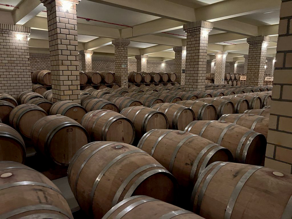 Miolo Barris de vinho posicionados lado a lado