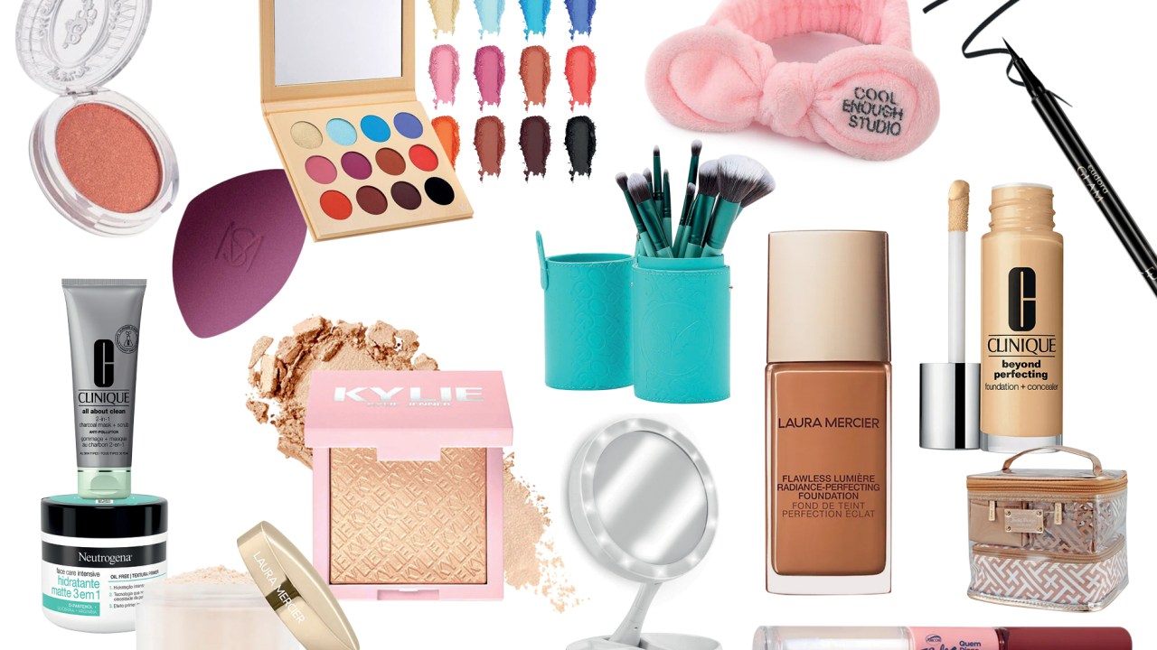 maquiagens e produtos de skin care