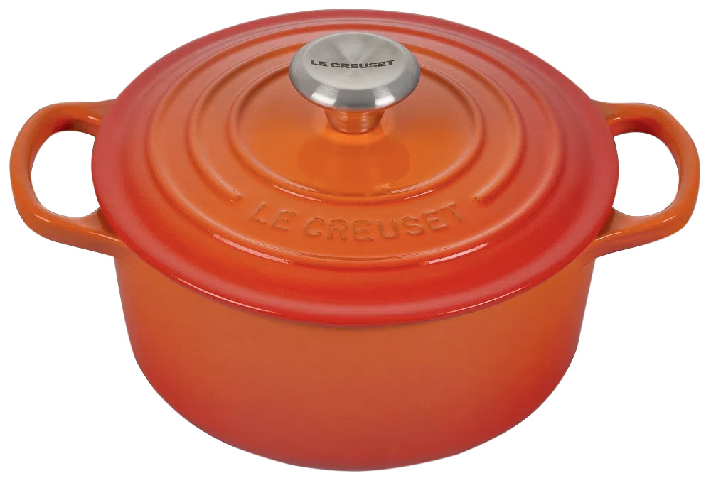 Ca&ccedil;arola laranja de ferro fundido