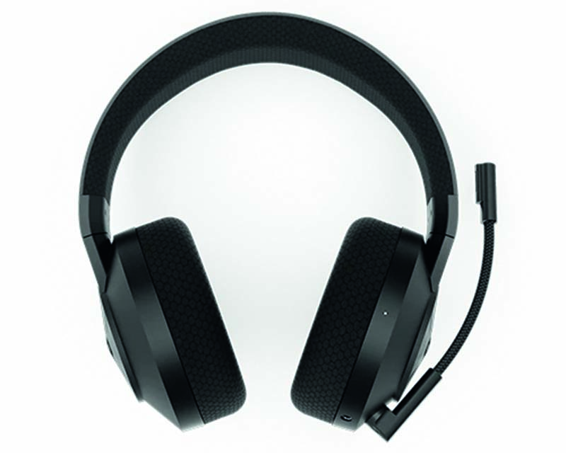 Headphone preto com microfone externo