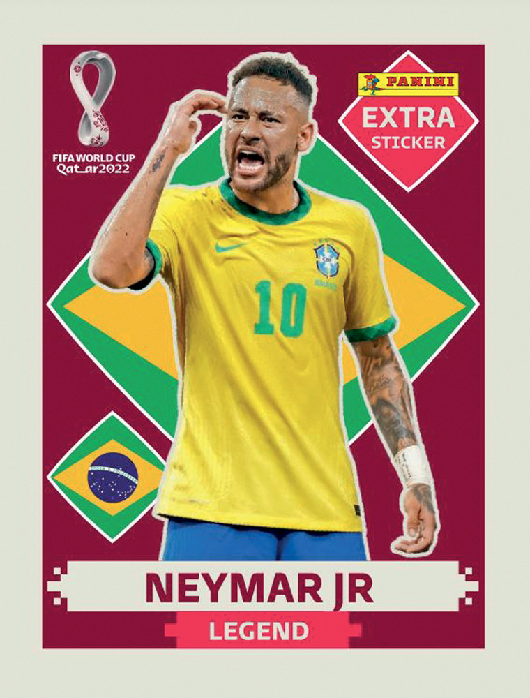 Neymar – Figurinha Extra (1).JPG Figurinha do Neymar Jr do álbum da Copa do Mundo de 2022