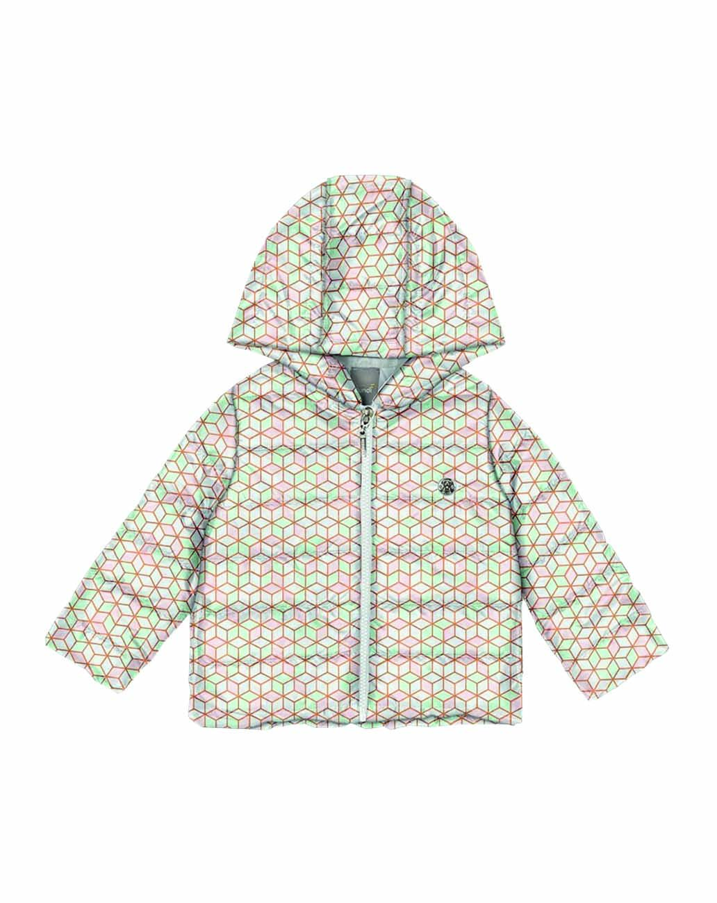 Imagem mostra casaco estampado