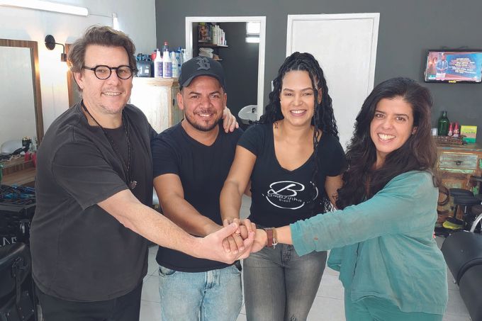 Quarteto da beleza: Itamar, Wallace, Mônica e Cris (a partir da esq.)