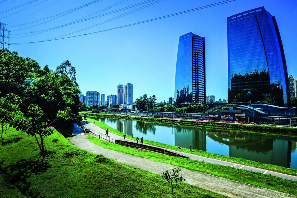 São Paulo 05 abril 2022Foto Alexandre Battibugli VSP Vista do Rio Pinheiros a partir do Parque Linear Bruno Covas
