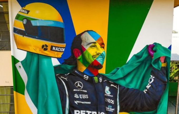 Hamilton ganha mural em escola feito pelo artista Eduardo Kobra
