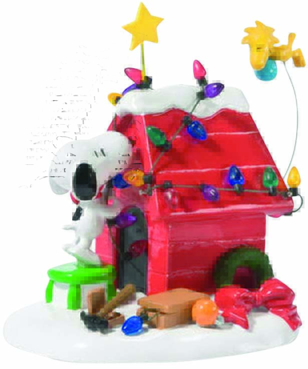 Casinha Snoopy.jpg Casinha vermelha de cachorro do Snoopy para decoração de Natal