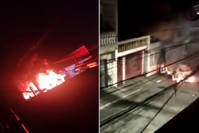 Quadrilha explode caixas eletrônicos e ateia fogo a veículos no Grajaú