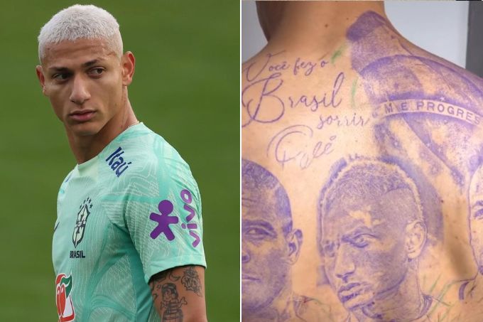 Richarlison faz tatuagem em homenagem a seus ídolos