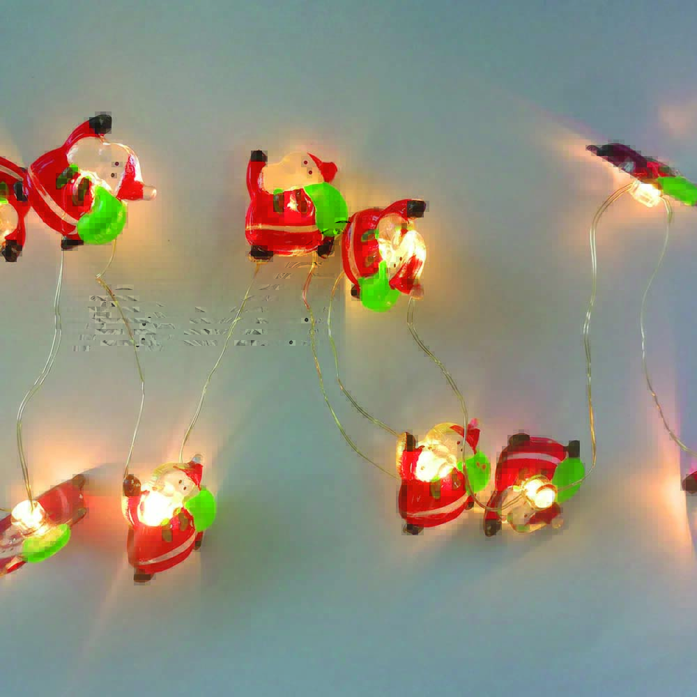 Pisca pisca de Papai Noel.jpg Pisca-pisca cujas lâmpadas são bonecos de Papai Noel