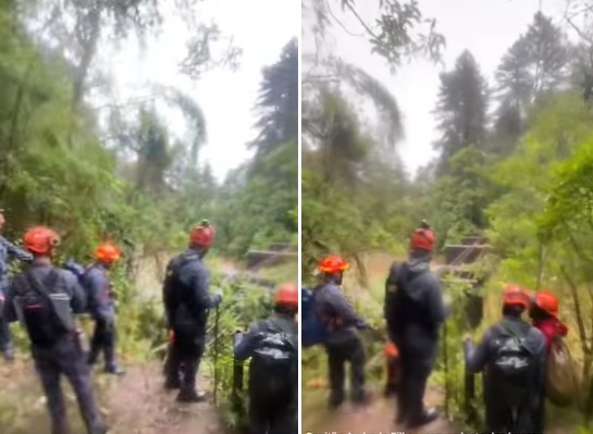 Bombeiros buscam duas pessoas desaparecidas durante trilha no extremo sul da capital.