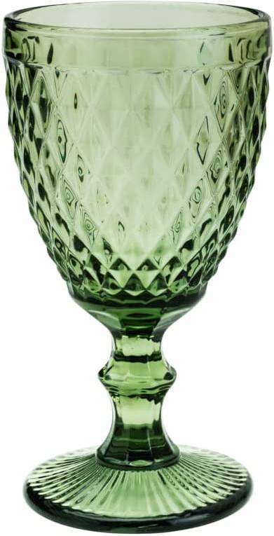 taça Taça de vidro verde com detalhes quadriculados