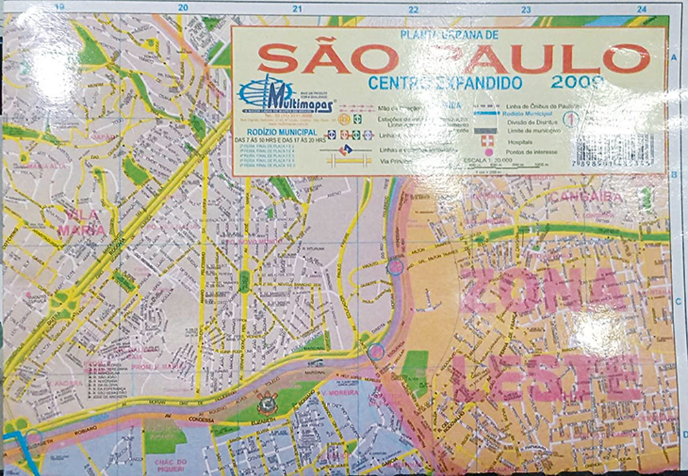 Mapa do centro expandido de S&atilde;o Paulo