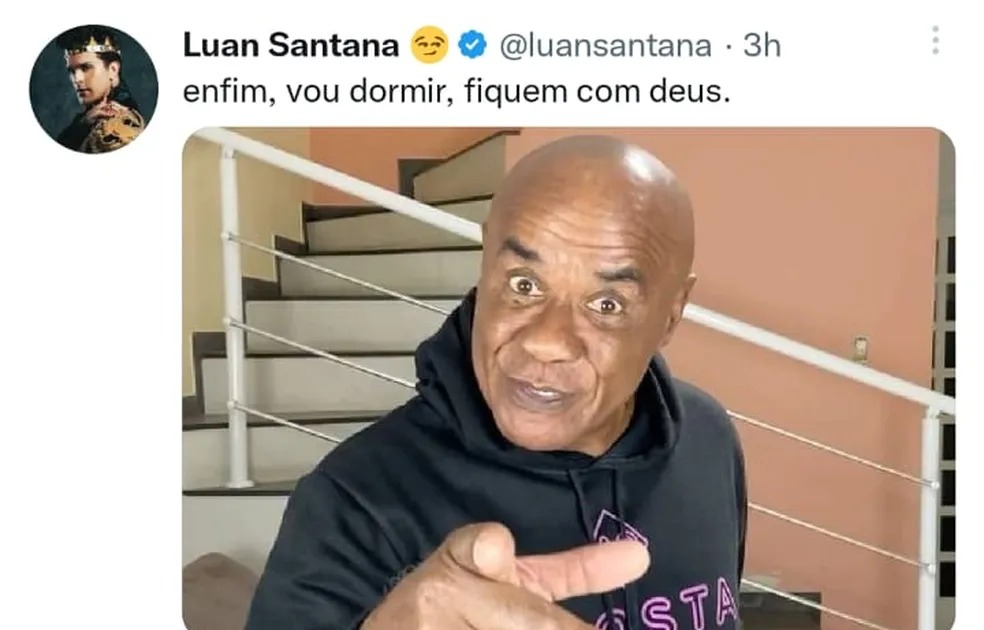 Print de invasão do perfil de Luan Santana