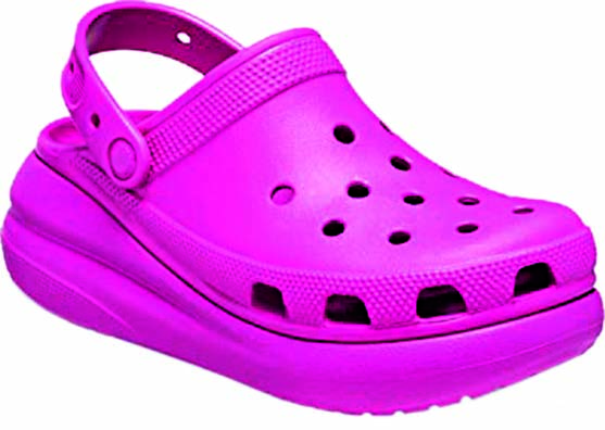 Crocs magenta com salto plataforma