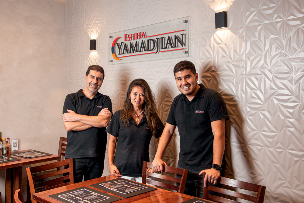 Felipe, Marcelo e Cristina da Esfirra Yamadjian