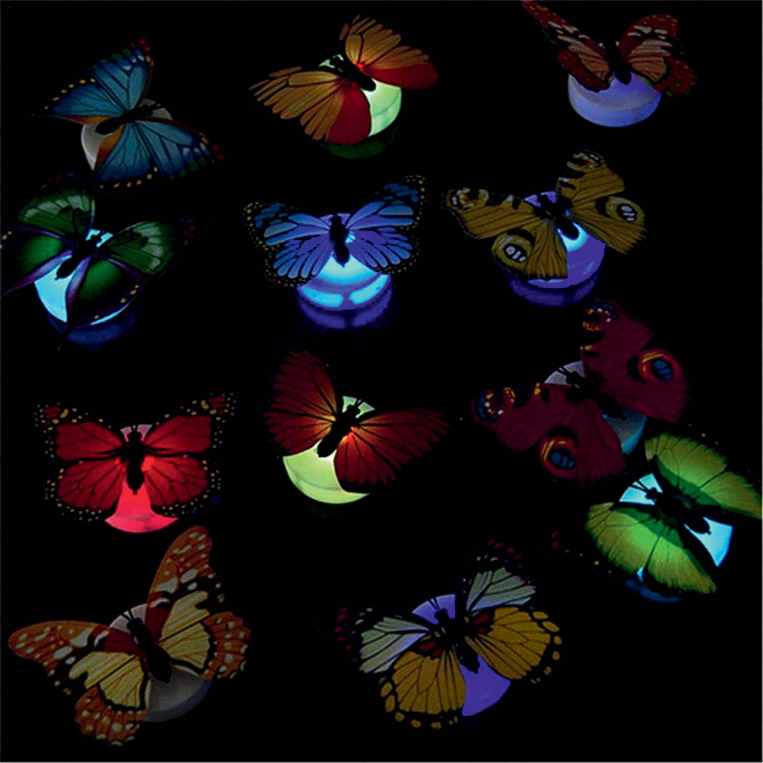 Lumin&aacute;rias de borboleta coloridas