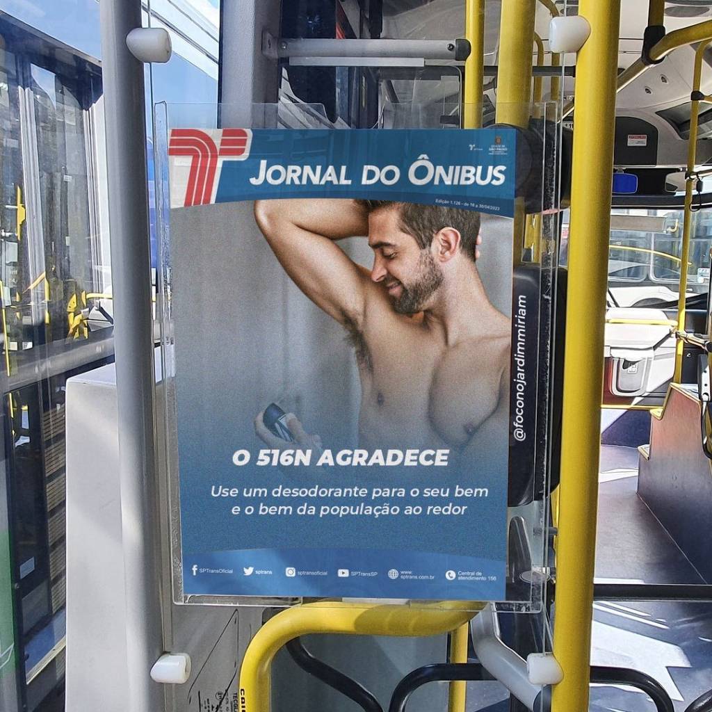 Desodorantevencido Meme criado a partir da campanha da SPTrans para pedir que os homens fechem as pernas nos ônibus