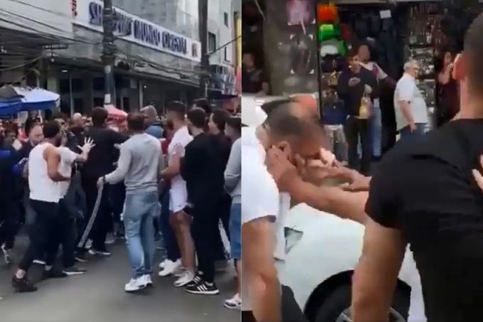 Briga generalizada na Rua 25 de Março tem troca de tiros e deixa um ferido