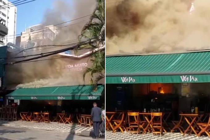 Incêndio atinge o bar Vaca Véia, no Itaim Bibi