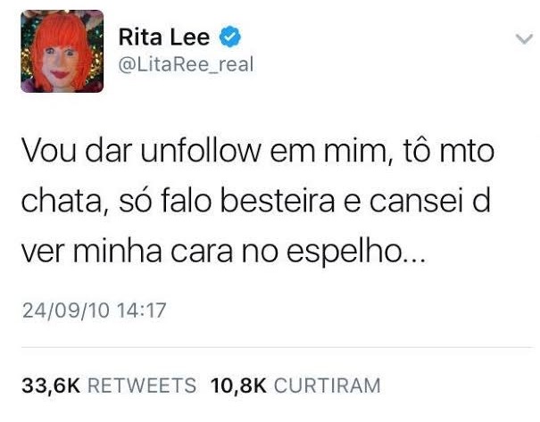 Tuíte de Rita Lee