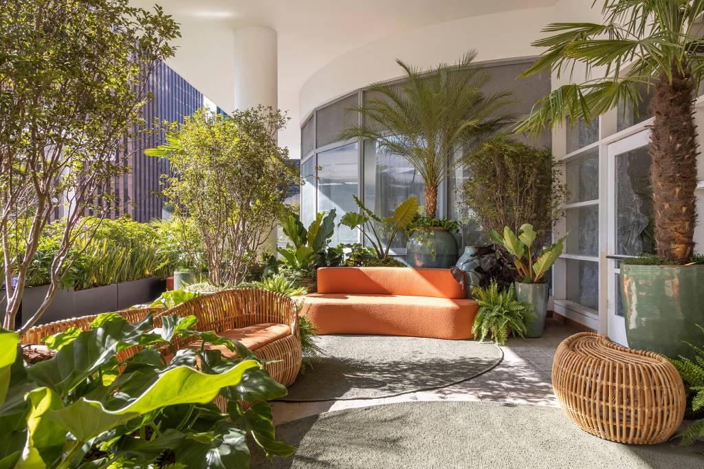 Catê Poli e João Jadão assinam um jardim tropical na Avenida Paulista