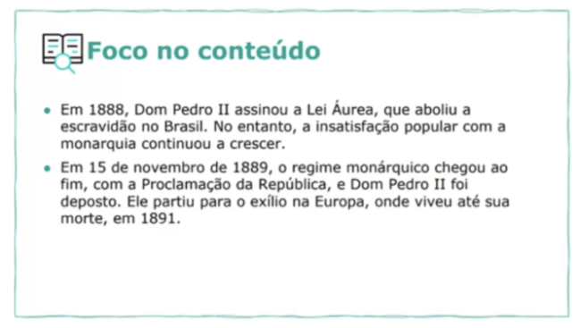 dom pedro material fala que dom pedro 2º assinou a lei áurea