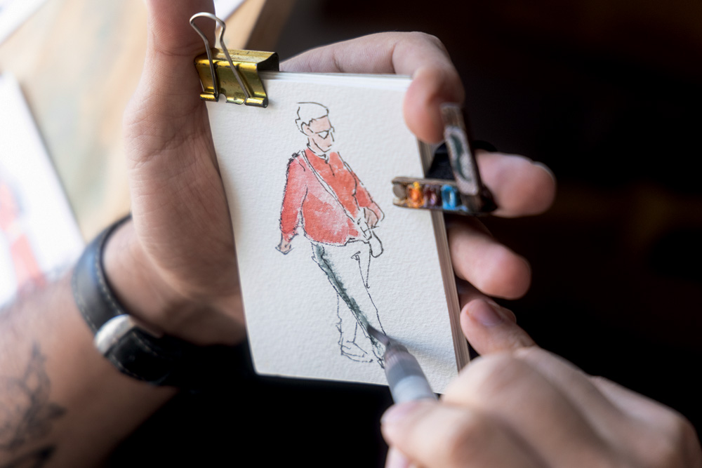 Da janela de casa: artista retrata personagens paulistanos em aquarela