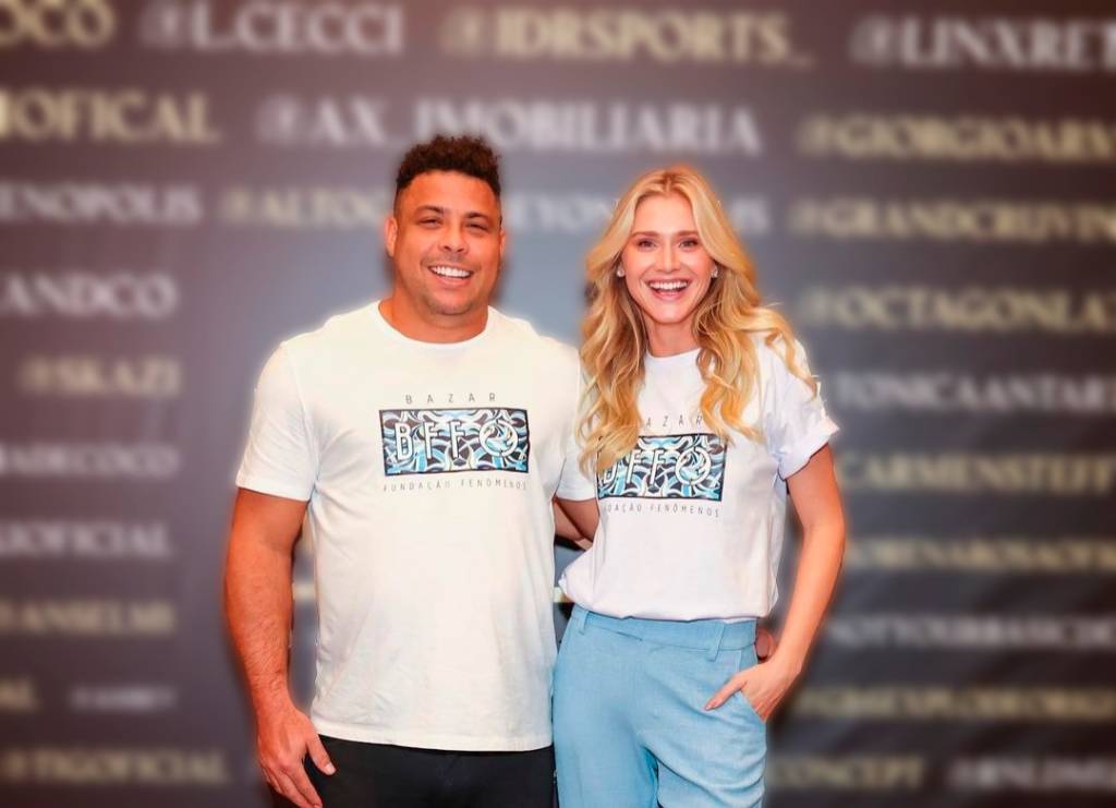 Ronaldo Fenômeno e Celina Locks promovem bazar beneficente