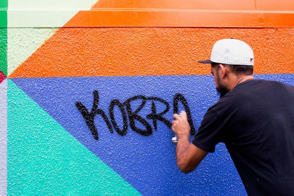 Kobra assina novo mural com 650 metros quadrados em São Paulo