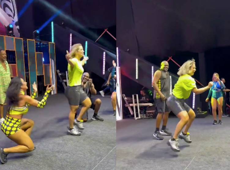 Carla Perez se junta ao É o Tchan em show e surpreende web