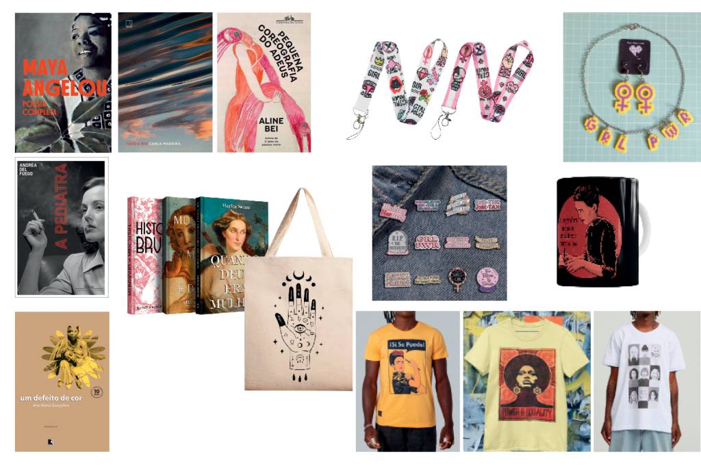 Livros, camisetas e outros itens para celebrar o Dia da Mulher