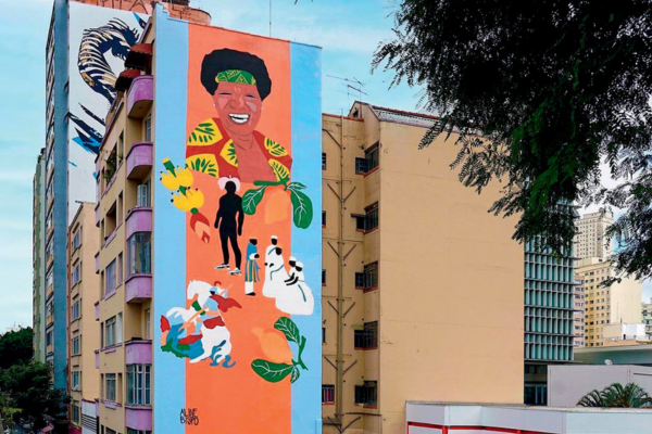 Empenas em pr&eacute;dios no entorno do Minhoc&atilde;o: homenagem &agrave; intelectual mineira L&eacute;lia Gonzalez
