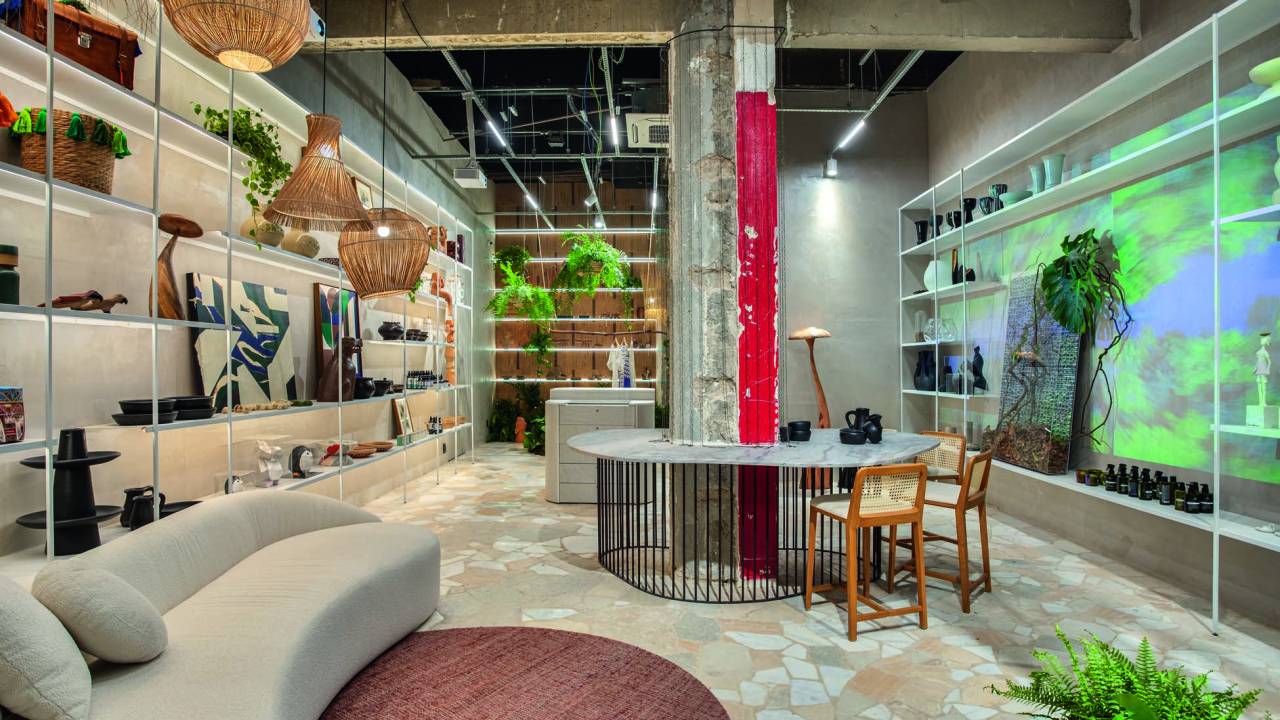 Projeto do escritório Blaia e Moura Arquitetos para a loja da Feira na Rosenbaum