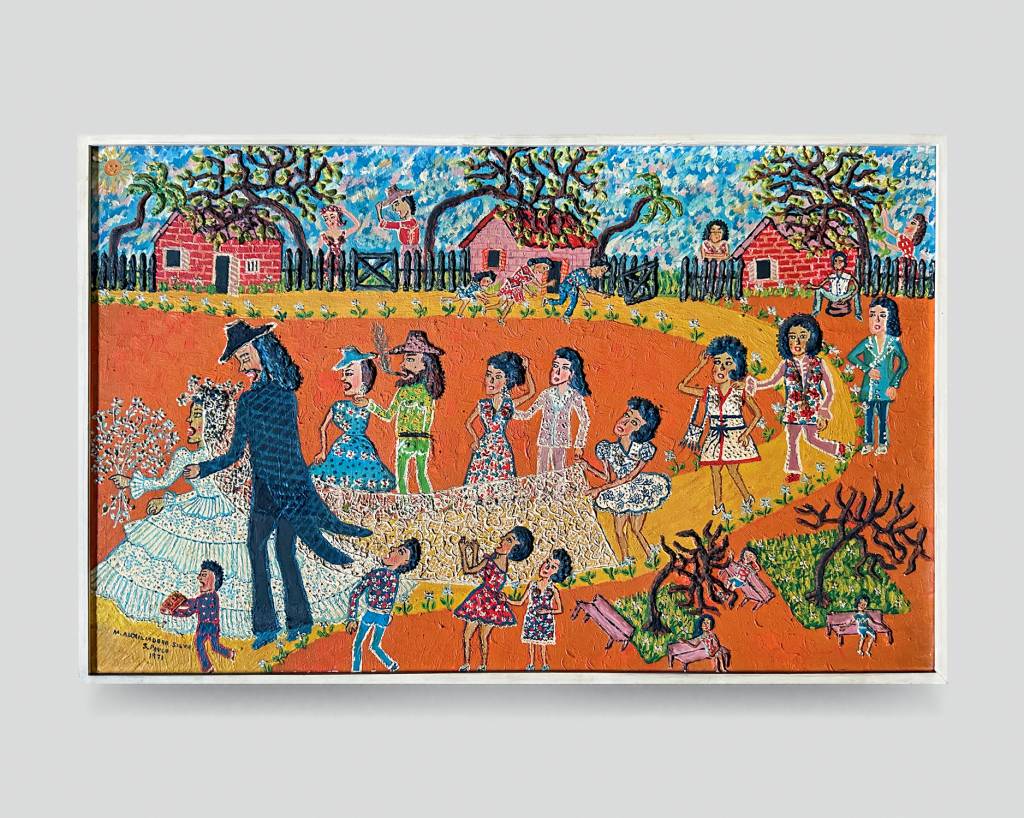 NovosParaNos_MariaAuxiliadora_1971_OST_horiz.jpg Quadro em tom laranja com pessoas em estrada