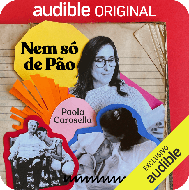 Capa – Nem só de pão Capa com colagens de pessoas e escrita