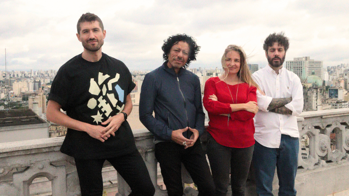 Pedro Ichimaru, sócio-fundador da Somauma; Marcos Guzman, diretor artístico da Blend Inspire; Nadia Léauté, fundadora da Blend Inspire; e Junior Passini, empresário e representante do Edifício Martinelli