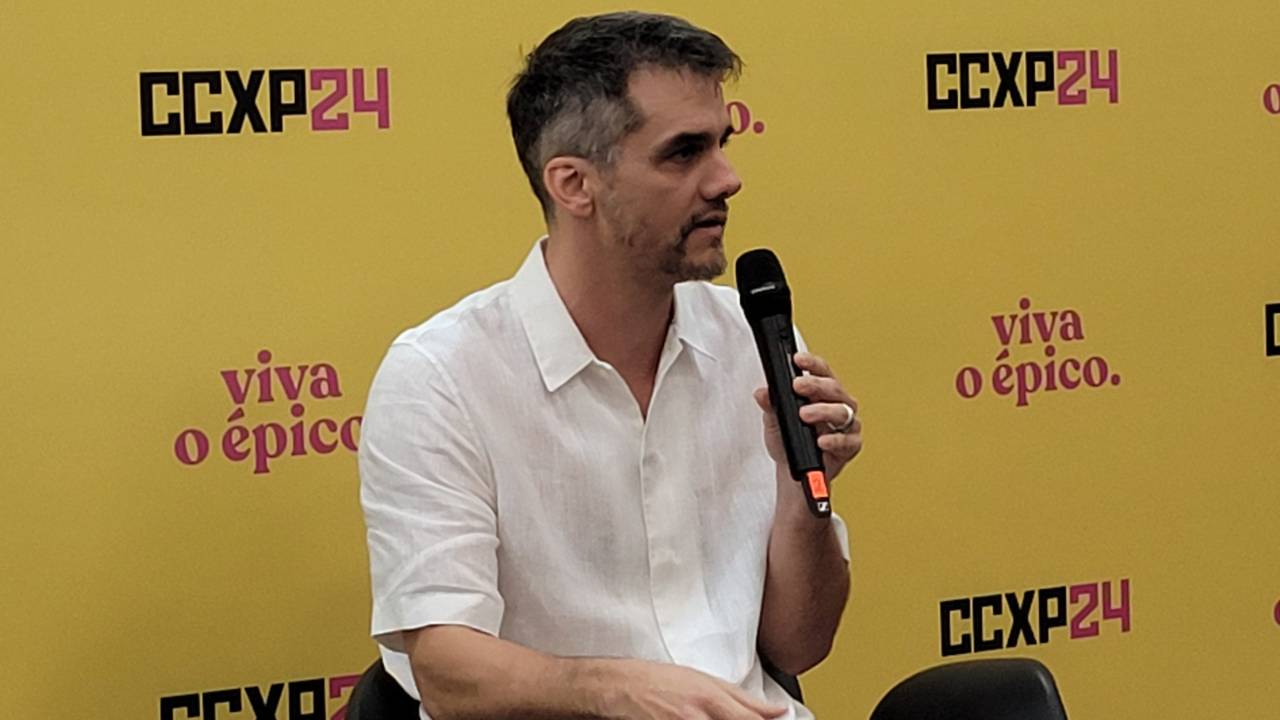 Wagner Moura, em coletiva de imprensa na CCXP24