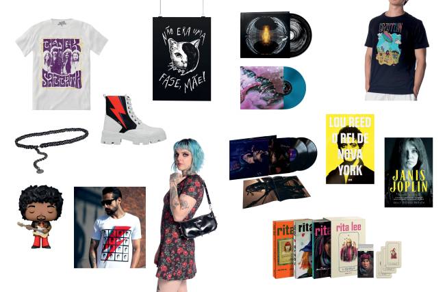 Itens inspirados na Galeria do Rock