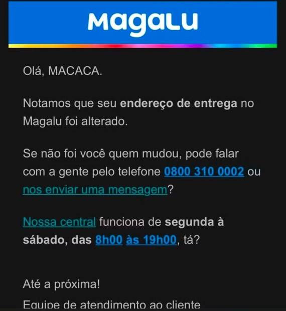“Olá, macaca”: mulher denuncia injúria racial em e-mail recebido da Magalu
