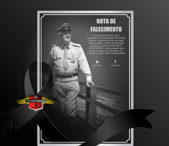 Morreu em SP o policial Carlos Miranda, o eterno “Vigilante Rodoviário”